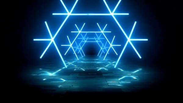 Christmas Snowflake Winter Holiday Neon Light Tunnel 4K Moving Wallpaper Background Screensaver