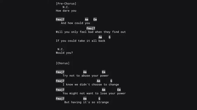 Your Power (Billie Eilish) EASY Guitar/Lyric Play-Along смотреть онлайн