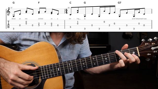 Paul Simon "American Tune" Fingerstyle Guitar Lesson | Part 2 смотреть онлайн