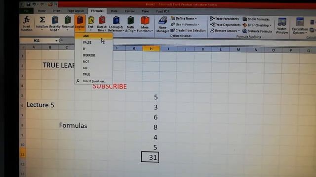 lecture 5 formula option in excel @truelearning4u475 смотреть онлайн