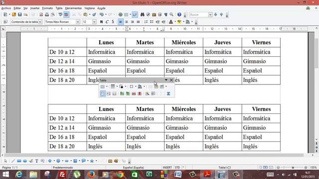 Tablas en OpenOffice Writer Informatica Academia Usero Estepona смотреть онлайн