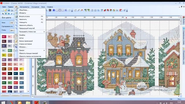Программа PCStitch Pro 10 — общий интерфейс программы смотреть онлайн