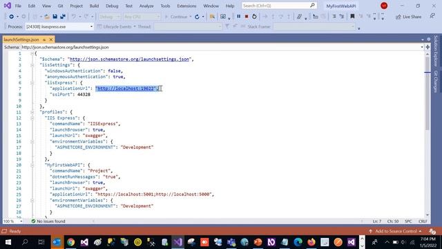 launchSettings.json file in ASP.NET Core Web API | ASP.NET Core Web API Tutorial смотреть онлайн