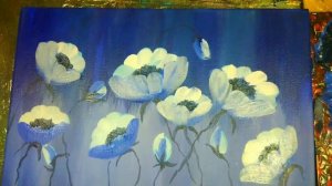 Рисуем цветы акрилом. Acrylic Painting / Нow to draw flowers / Easy for beginners / Tutorial