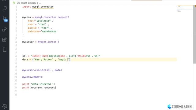 كيفيه عمل اضافه لداتا في الداتابيز python & mysql смотреть онлайн