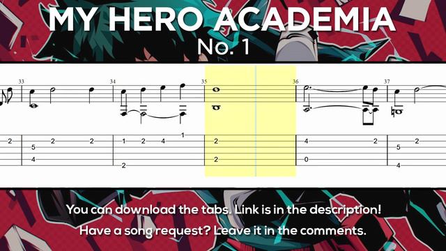 My Hero Academia S5 OP - No. 1 Guitar Tutorial TABS (Fingerstyle) / Boku no Hero Academia S5 OP TAB смотреть онлайн