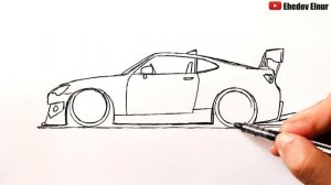 Как нарисовать машину поэтапно | Рисунок маркерами
