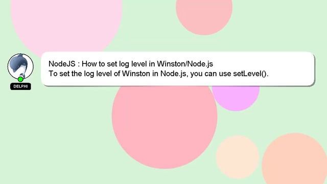 NodeJS : How to set log level in Winston/Node.js смотреть онлайн