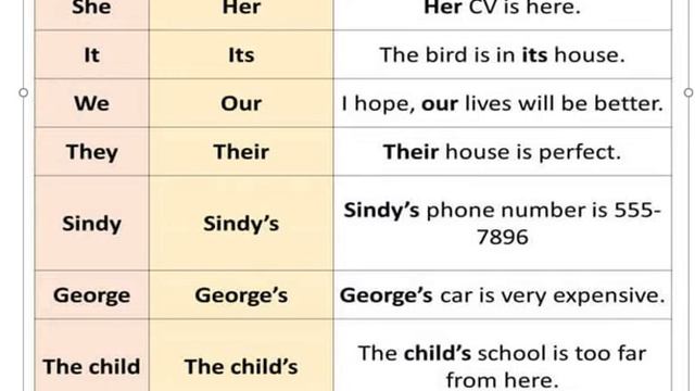 INGLIZ TILINI 0 DAN BOSHLAB SODDA USULDA O'RGANAMIZ.8-DARS POSSESSIVES/INGLIZ TILIDA EGALIK