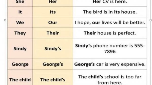 INGLIZ TILINI 0 DAN BOSHLAB SODDA USULDA O'RGANAMIZ.8-DARS POSSESSIVES/INGLIZ TILIDA EGALIK