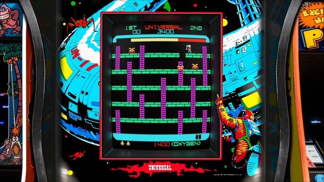 Space Panic, realistic arcade bezel with the Mega Bezel Reflective Shader смотреть онлайн