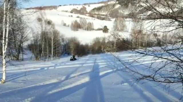 Зимняя рыбалка на Алтае. Тест- драйф снегохода по горам. смотреть онлайн