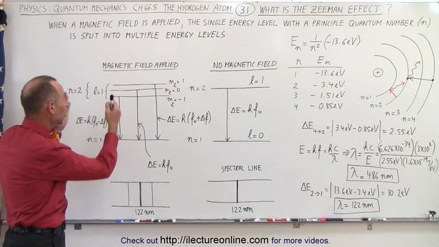 Physics - Ch 66.5 Quantum Mechanics: The Hydrogen Atom (31 of 78) What is the Zeeman Effect? смотреть онлайн