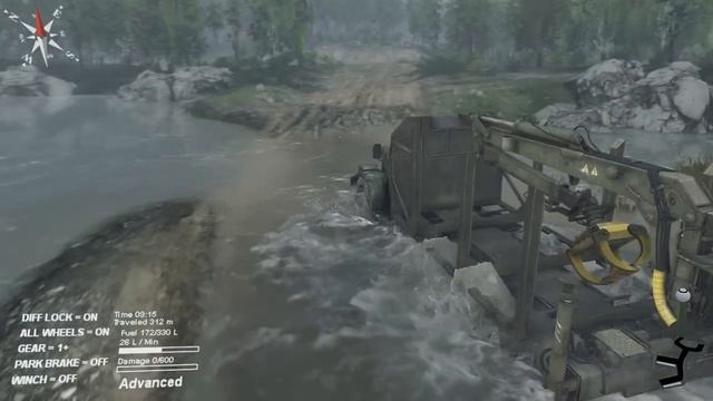 SpinTires - конец карты, горы. смотреть онлайн