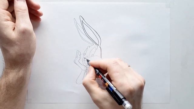 Drawing Bugs Bunny Rabbit for Beginners: Pencil Drawing Tutorial for Kids - How to draw Bugs Bunny смотреть онлайн
