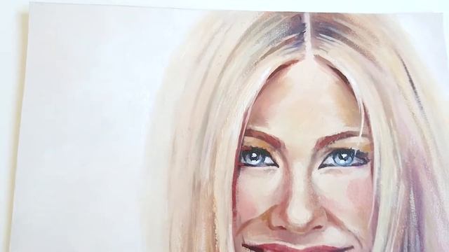 портрет маслом по фото Дженнифер Энистон | Oil Portrait From Photo Jennifer Aniston