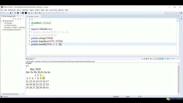 44. Calendar Module in Python || Python Tutorial || By Arihant Jain || Study Material смотреть онлайн