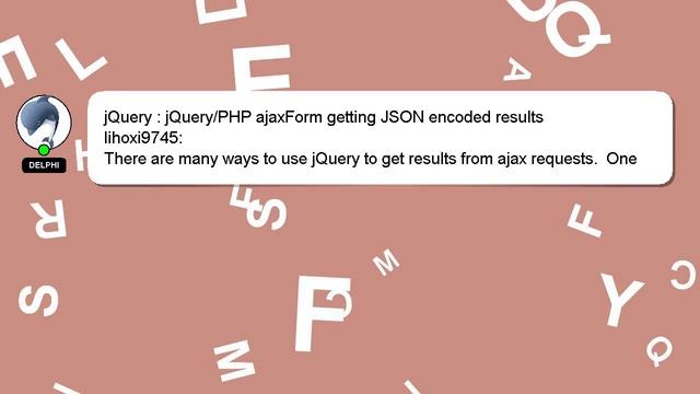 jQuery : jQuery/PHP ajaxForm getting JSON encoded results смотреть онлайн