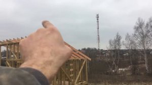 Баня с односкатной крышей и антресолью. Стропильная система