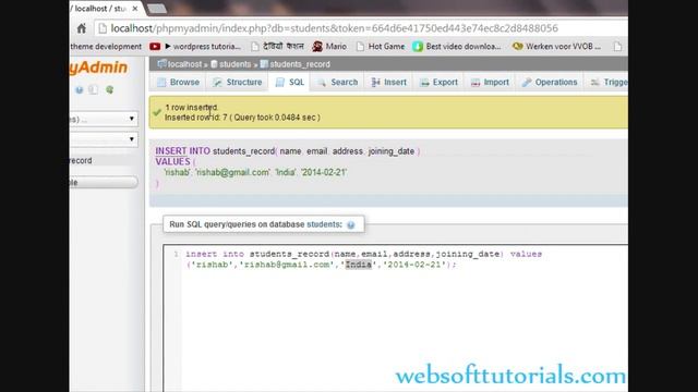 php tutorials for beginners - 45 - insert query in php mysql смотреть онлайн