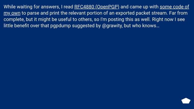 Human-readable dump of gpg public key смотреть онлайн