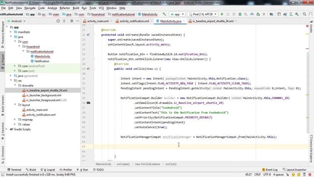 How to Create Notification in Android Studio Project || Notification || FoxAndroid смотреть онлайн