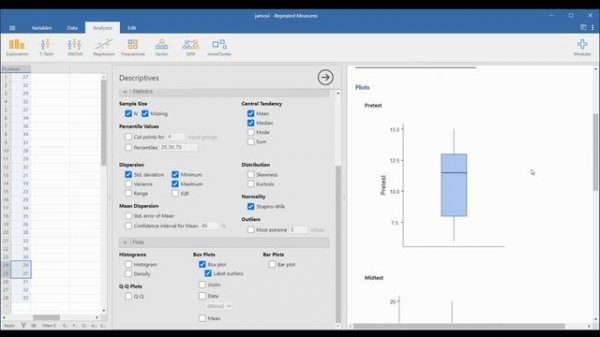 Repeated Measures ANOVA | Data Analysis in Jamovi
