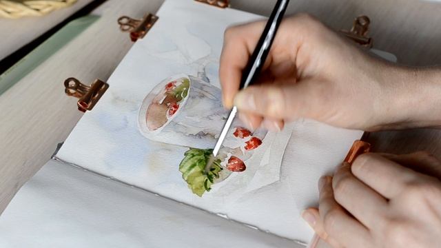 Иллюстрация акварель+карандаши "Ягодная кружка" смотреть онлайн