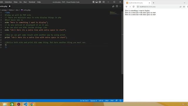 Echo and Print in PHP - Displaying items in PHP смотреть онлайн