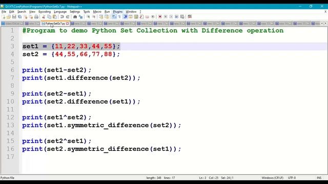 Python Set Collection with Difference Operation | Python difference() & symmetric_difference() |#10 смотреть онлайн