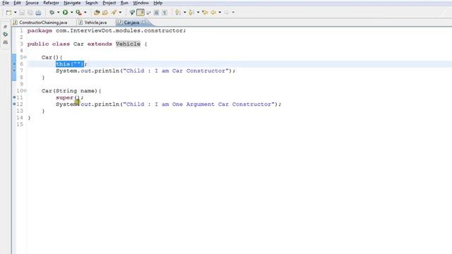 CONSTRUCTOR CHAINING JAVA EXAMPLE DEMO смотреть онлайн