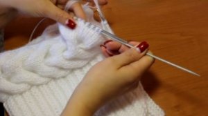 Как связать Снуд с отворотом и косой