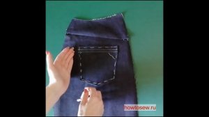 Непрямоугольный карман с ровной отстрочкой. Без двойной иглы, с небольшим опытом в шитье