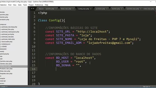 Loja Virtual com PHP 7 - Aula 18 - Constantes para banco de dados смотреть онлайн