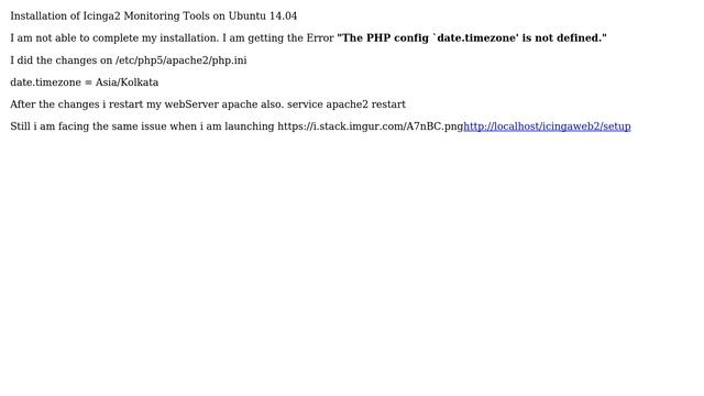 DevOps & SysAdmins: Icinga2 : Installation Error date.timezone is not defined смотреть онлайн
