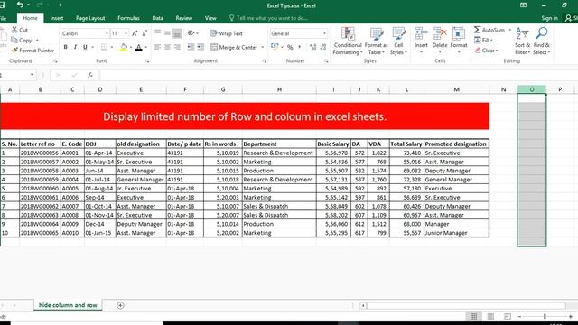 Display limited number of Rows & Columns in Excel Sheet смотреть онлайн