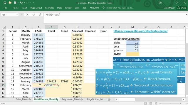 How to perform Holt Winter's Method on Monthly Data (in Excel) смотреть онлайн