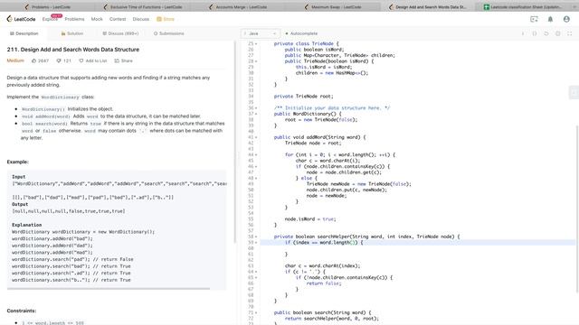 Google Coding Interview Question | Leetcode 211 | Design Add and Search Words Data Structure смотреть онлайн