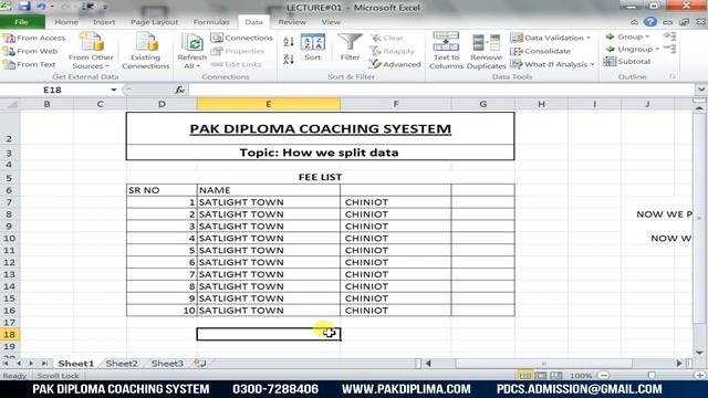 How to Split data in Microsoft Excel | MS Excel Tutorial | Pak Diploma Coaching System смотреть онлайн