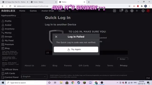 New ROBLOX Quick Login Code Was Added And Its Already Broken.. смотреть онлайн