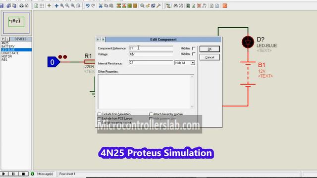 4N25 Phototransistor Optocoupler IC Proteus Simulation смотреть онлайн