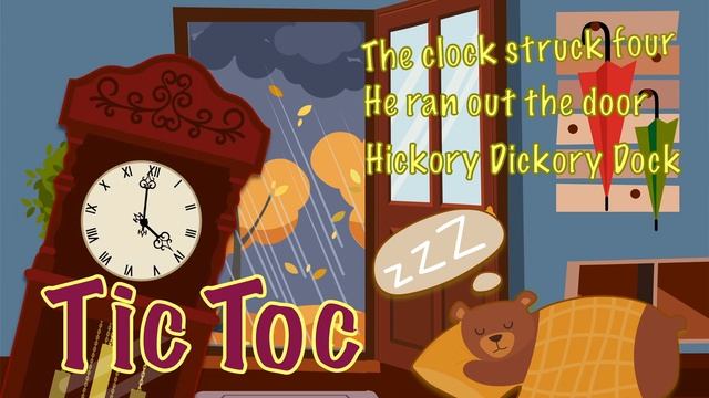 Hickory Dickory Dock with lyrics | Sing with cute animals | Classic Kids Song | Preschool English смотреть онлайн