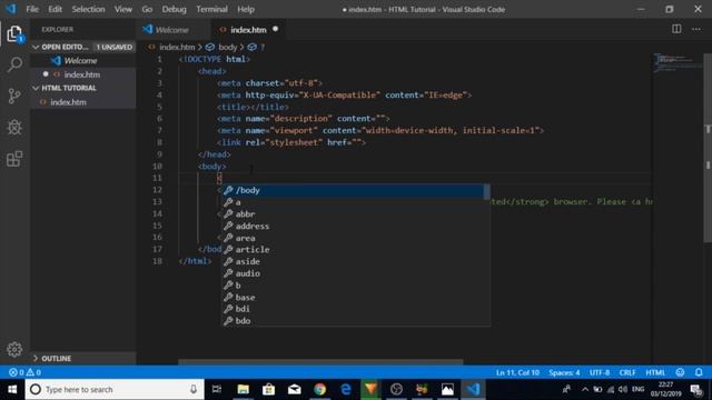 HTML Complete Tutorial 4 - Your First HTML Page смотреть онлайн