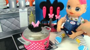 Обед за 3 Минуты Для Куклы Оли Готовим Вместе Лапшу Мультики Как Мама и Куклы Беби Бон 108мама тв