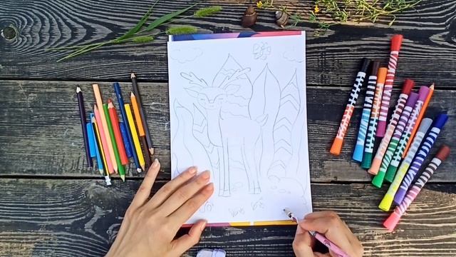 Майстер-клас, малюнок олівцями та фломастерами: "Олень в казковому лісі"??? смотреть онлайн