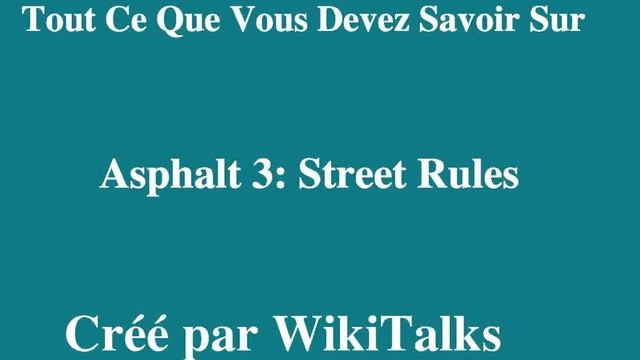 Asphalt 3: Street Rules смотреть онлайн