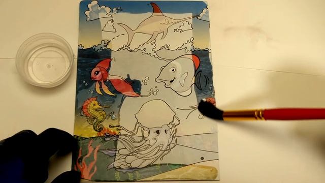 Как за 1 минуту нарисовать картину, водные обитатели/How to draw a picture in 1 minute/如何在1分鐘內畫一幅畫 смотреть онлайн
