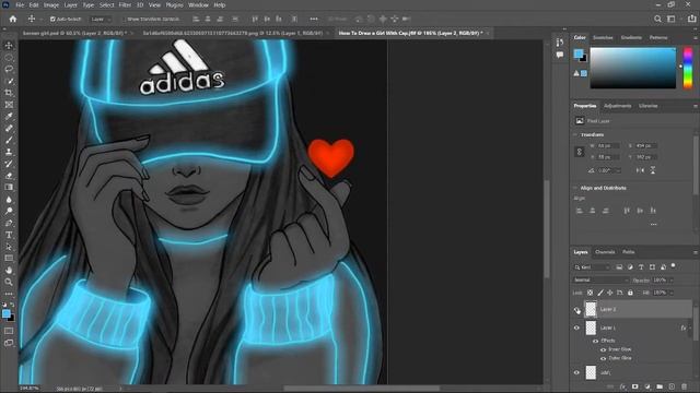 Neon Glow Effect In Drawing ?? смотреть онлайн