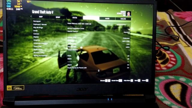 ACER NITRO 5 GAMING PERFORMANCE TEST ?  GTA 5  AN515-44  YOG ESH