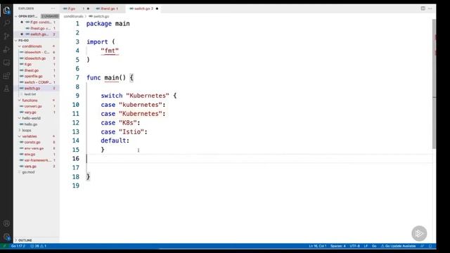 Go - Working with conditionals смотреть онлайн